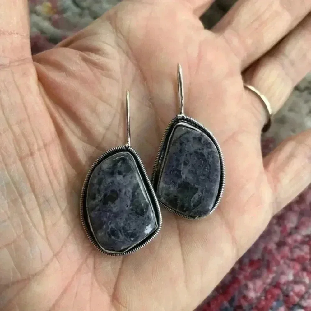Lepidolite 925 Sterling Silver Earrings NWT
